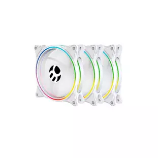 Kit 3 Fans Com Controladora 120Mm Com Led Argb Branco K06argb Bluecase - 1
