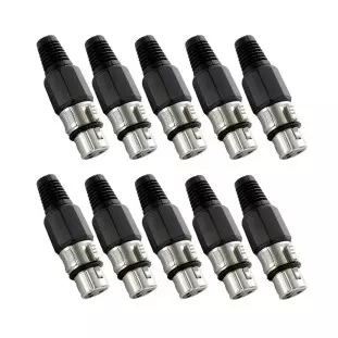 Kit Com 5 Conector Xlr Femea Gc - 1