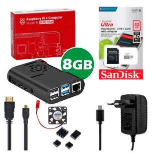 Kit Raspberry Pi4 Model B 8Gb Com Sd 32Gb Case E Fonte - 1