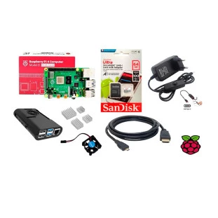 Kit Raspberry Pi4 Model B 8Gb Com Sd 64Gb Case Cooler 4X Dissipador Cabo Hmdi E Fonte Oem - 1