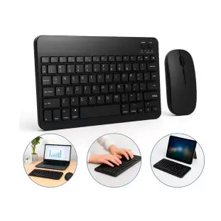 Kit Teclado + Mouse Magnetico Bluetooth Compativel Lite P610 Tab S6 Preto Oem - 1