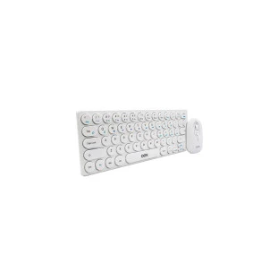 Kit Teclado + Mouse Retro Sem Fio Branco Tm409 Oex - 1
