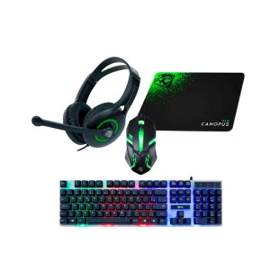 Kit Teclado + Mouse Usb Gamer + Headset P3 + Mousepad Canopus Cgcs41 Elg - 1