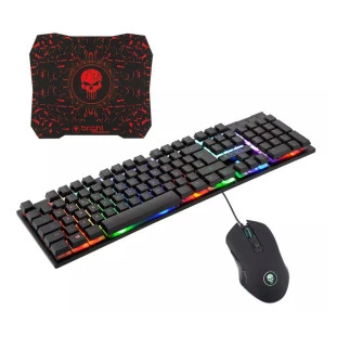Kit Teclado + Mouse Usb + Mouse Pad Gamer Cb01 Bright - 1