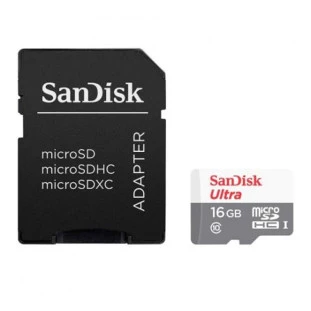 MEMORY CARD 16GB ULTRA COM ADAPTADOR SDSQUNB-016G-GN3MA CLASSE 10 SANDISK - 1