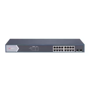 Switch 16 Portas Gigabit 10/100/1000 Poe +2 Portas Sfp Ds-3E0318P-E/M Hikvision - 1