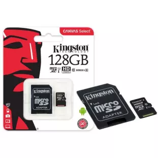 Memory Card 128Gb Micro Sd Classe 10 Sdcs 128Gb Canvas Select Kingston - 1