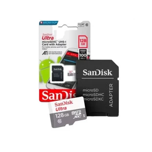 Memory Card 128Gb Micro Sdhc Ultra Classe 10 Com Adap Sdsqunb-128G-Gn3Ma Sandisk - 1