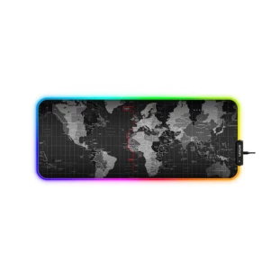 Mouse Pad Sem Apoio Gamer Com Led Rbg 12 Cores Mapa Mundi Mp-Led3080C02 Exbom - 1