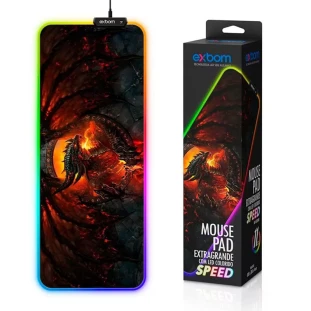 Mouse Pad **Sem Apoio Gamer Com Led Rbg Dragao Mp-Led3080C01 Exbom - 1