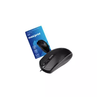 Mouse Usb Com Fio Basic Preto Universitario 60000134 Maxprint - 1