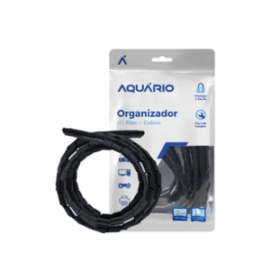 Organizador De Cabos Espiral 2M Preto Cbo-200 Aquario - 1