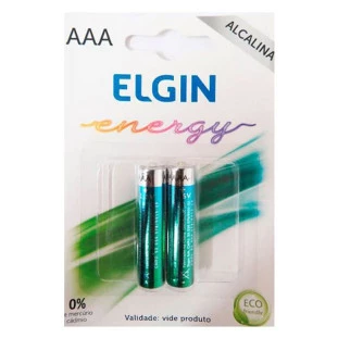PILHA AAA ALCALINA BLISTER COM 2 UNDS 82154 ELGIN - 1