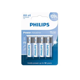 Pilha Alcalina AAA Blister Com 4 Unidades Power Alkaline Philips - 1