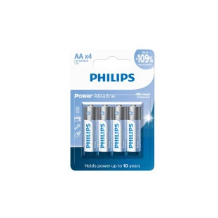 Pilha Alcalina AA Blister Com 4 Unidades Power Alkaline Philips - 1