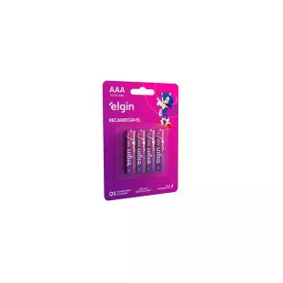 Pilha Recarregavel AAA Blister Com 4 Unidades 1000Mah 82171 Elgin - 1