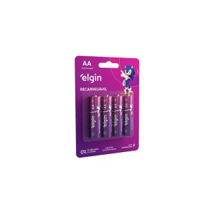 Pilha Recarregavel AA Blister Com 4 Unidades 2500Mah Elgin - 1