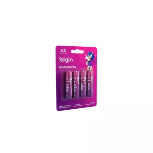 Pilha Recarregavel AA Blister Com 4 Unidades 2700Mah 82175 Elgin - 1