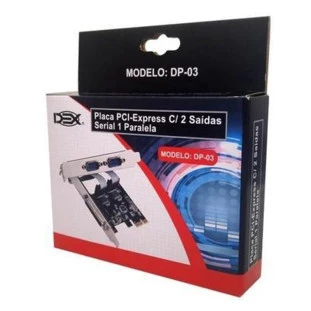 Placa Pci-Express Com 2 Saidas Serial Dp-03 Pc0012Dex Dex - 1