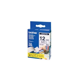 Fita Para Rotuladora Tze-231Eu 12Mm Branco/Preto (Com 3 Unidades) Brother Ce - 1