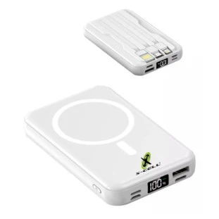 Carregador Portatil Power Bank 10.000 Mah Inducao Magnetica Branco/Preto Xc-Bank-24 X-Cell - 1
