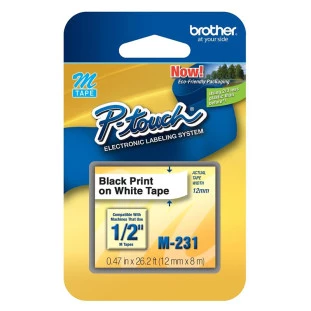 Fita Para Rotuladora M231 12Mm X 8M Branco Pt70/Pt80/Pt90 Brother CE - 1