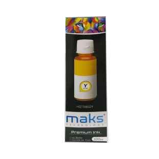 Refil Tinta 100Ml Amarela Compativel Para Impressora Hp Maks - 1