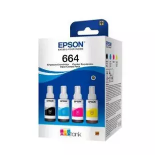 Refil Tinta T664520 70Ml Com 4 Cores (Preto Amarelo Ciano Magenta) Epson - 1