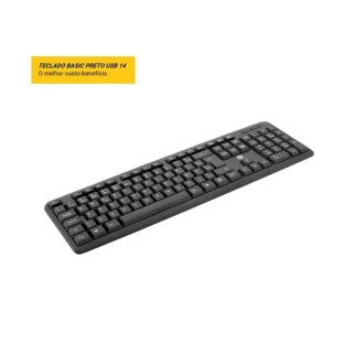 Teclado Usb Com Fio Preto Basic Abnt2 Bright - 1
