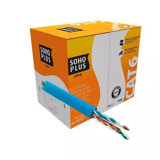 Cabo Rede U/Utp 4P Cat6 Cmx Sohoplus 24Awgx4P Azul (Caixa Com 305 Mtros) 23400173 Furukawa - 1