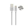 Cabo Usb X Usb Lightning Para Iphone 8/X/Xr/11/12/13 Tecido Trancado 1.0M Prata C810Bs Elg - 1