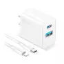 Carregador 2 Portas 20W + Cabo Tipo C - Lighting Gar163 1Hora - 1