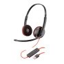 Headset Biauricular Usb Com Microfone Poly Preto C3220 Plantronics - 1