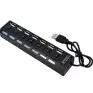 Hub 7 Portas Usb 2.0  Botao On/Off Preto Lotus - 1